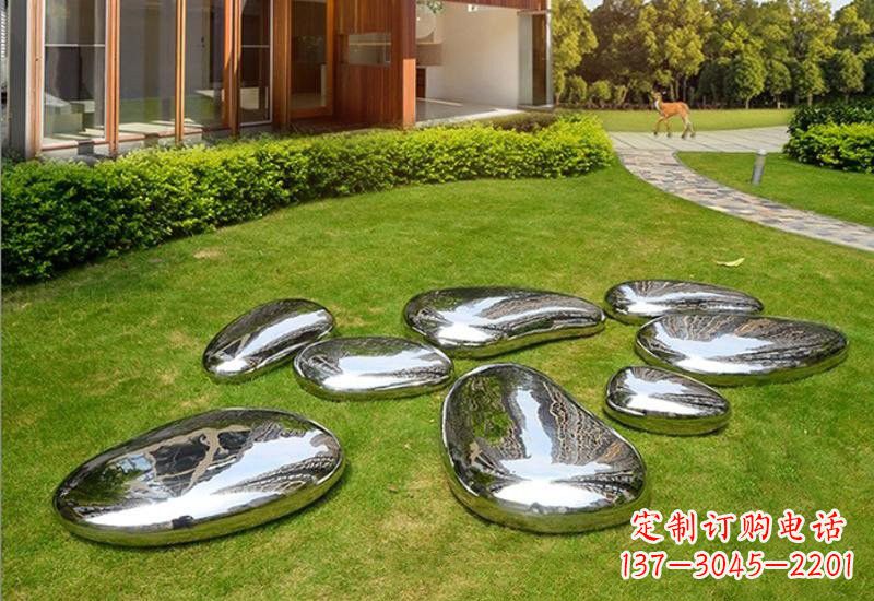 温州不锈钢公园镜面鹅卵石雕塑