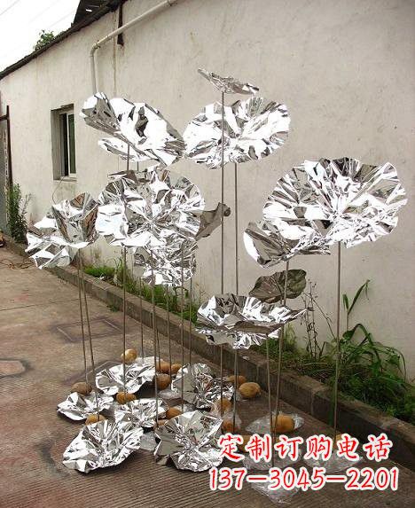 温州不锈钢公园镜面荷叶雕塑