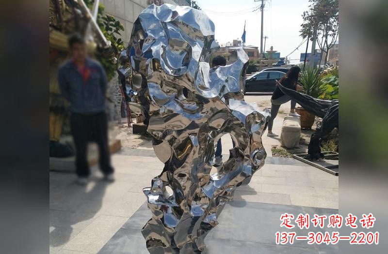 温州不锈钢公园镜面太湖石