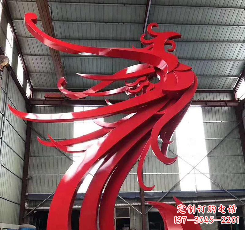 温州不锈钢公园烤漆凤凰雕塑