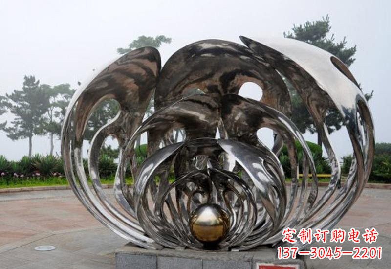 温州不锈钢贝壳雕塑海洋风情的精美礼赞