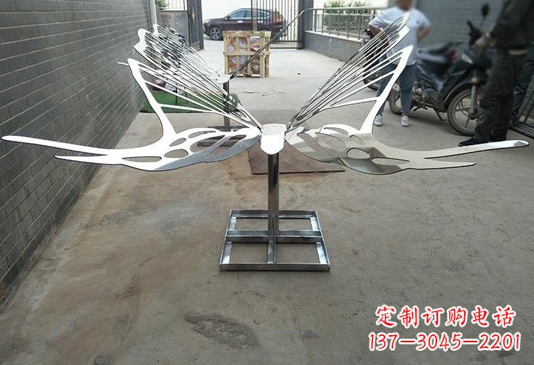 温州不锈钢公园镂空蝴蝶雕塑