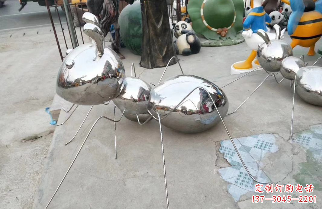 温州不锈钢公园蚂蚁动物雕塑