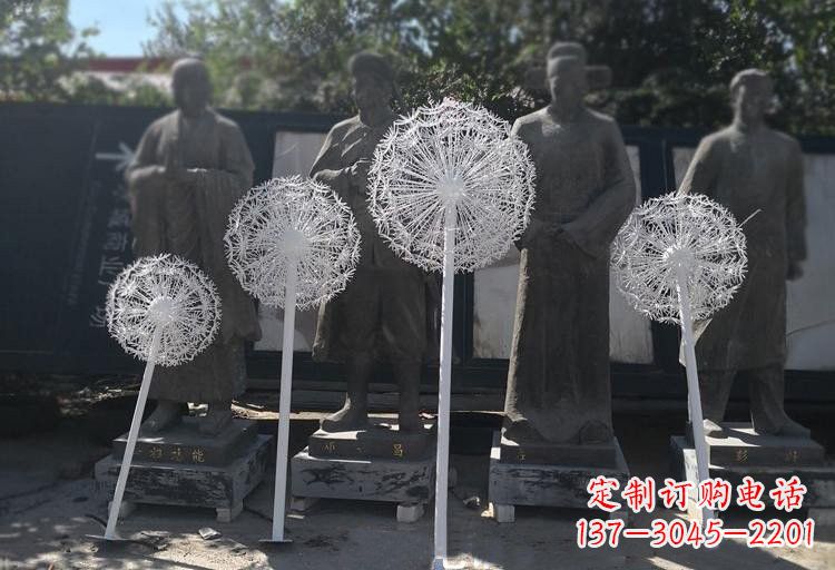 温州不锈钢公园蒲公英喷泉雕塑