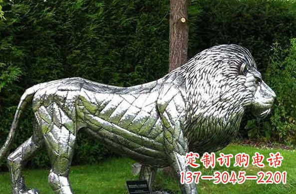 温州不锈钢公园狮子雕塑