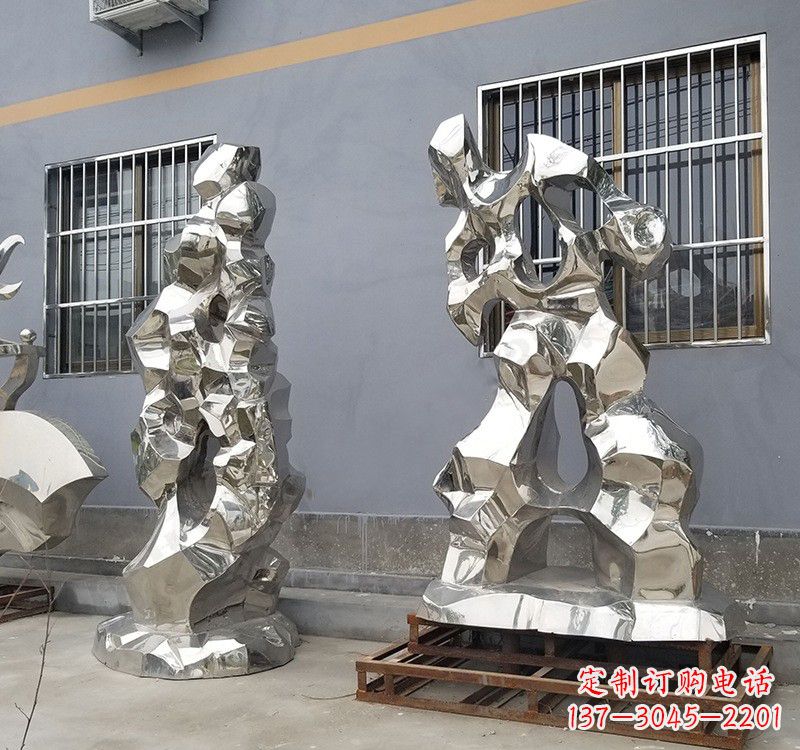 温州不锈钢公园太湖石雕塑