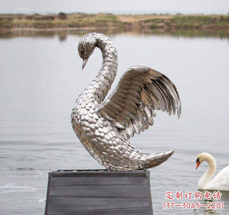 温州不锈钢公园天鹅雕塑