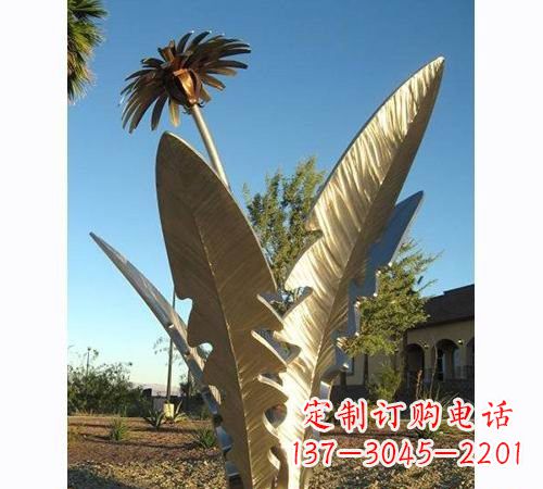 温州不锈钢公园植物蒲公英雕塑