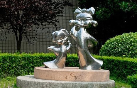 温州不锈钢古代儿童雕塑