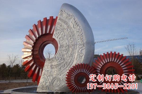 温州不锈钢广场抽象齿轮雕塑