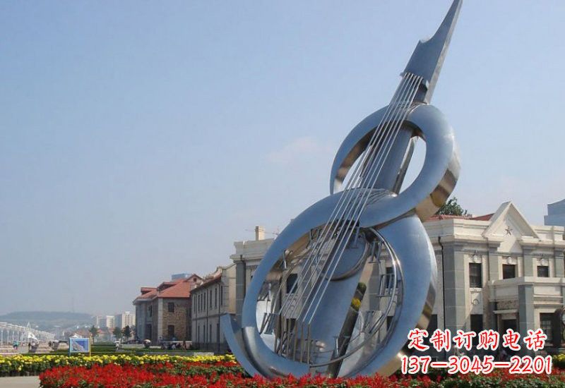 温州不锈钢广场抽象大提琴 雕塑
