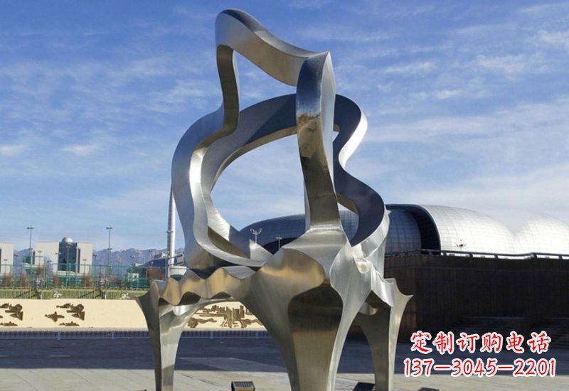 温州不锈钢广场抽象钢琴雕塑