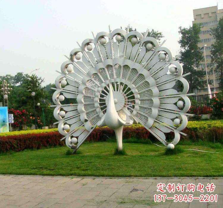 温州不锈钢广场动物孔雀雕塑