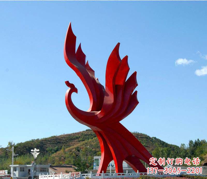 温州不锈钢广场凤凰雕塑1