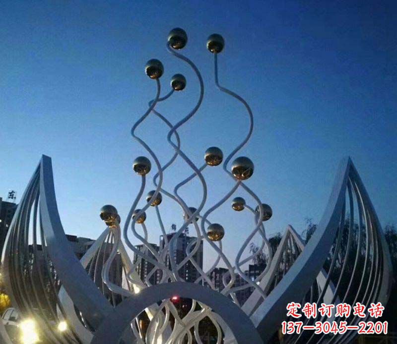 温州不锈钢广场荷花雕塑