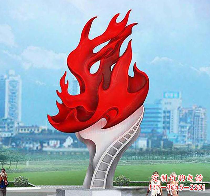 温州不锈钢广场火炬雕塑