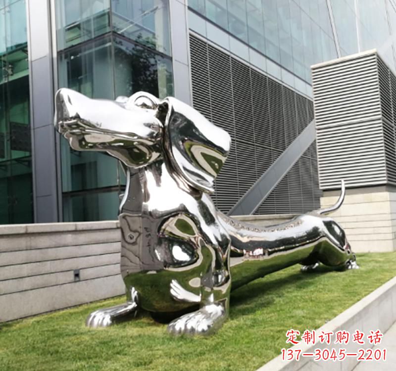 温州不锈钢动物雕塑——狗