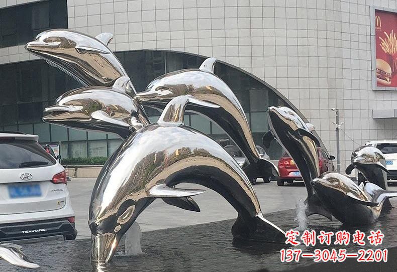 温州不锈钢海豚雕塑——精美绝伦