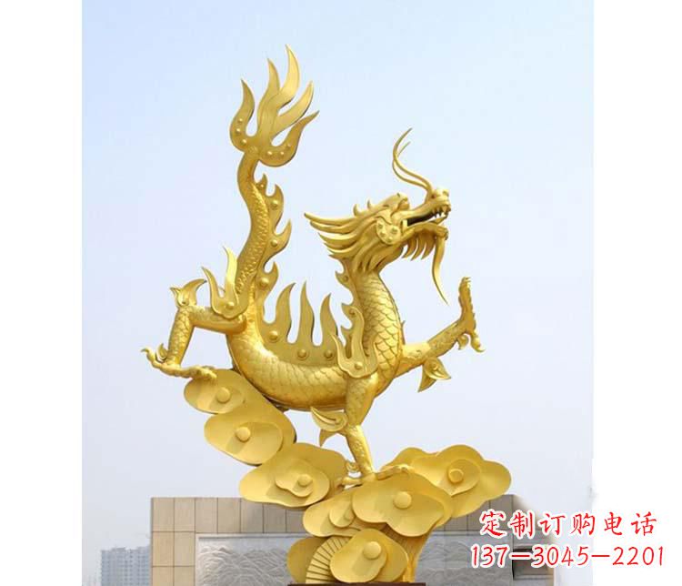 温州不锈钢广场龙腾虎跃雕塑