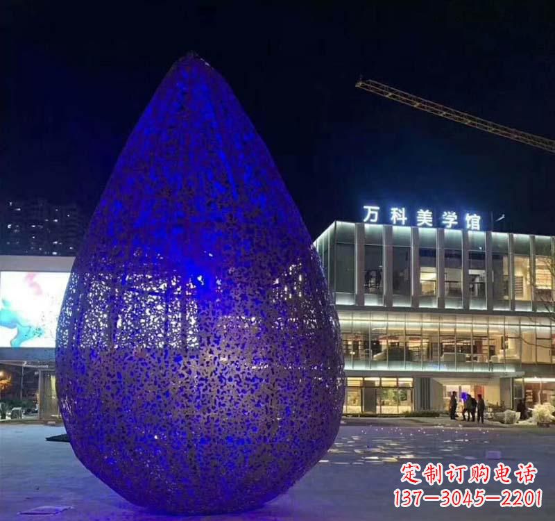 温州不锈钢广场水滴雕塑