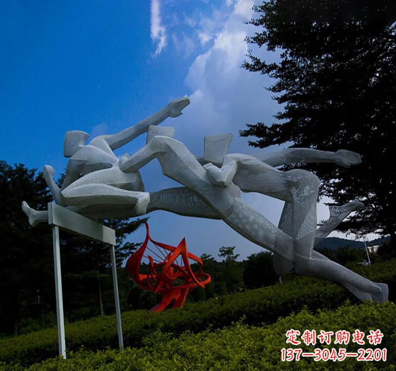 温州不锈钢广场现代运动员雕塑