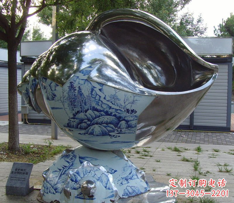 温州不锈钢海螺雕塑精致美观的艺术品