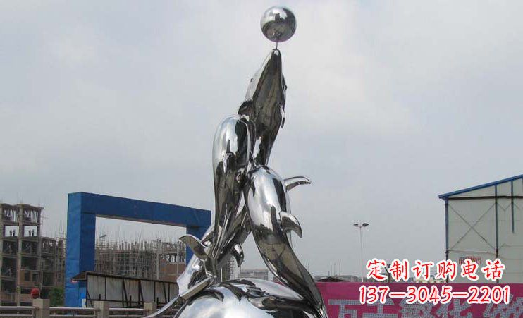 温州不锈钢海豚雕塑_2