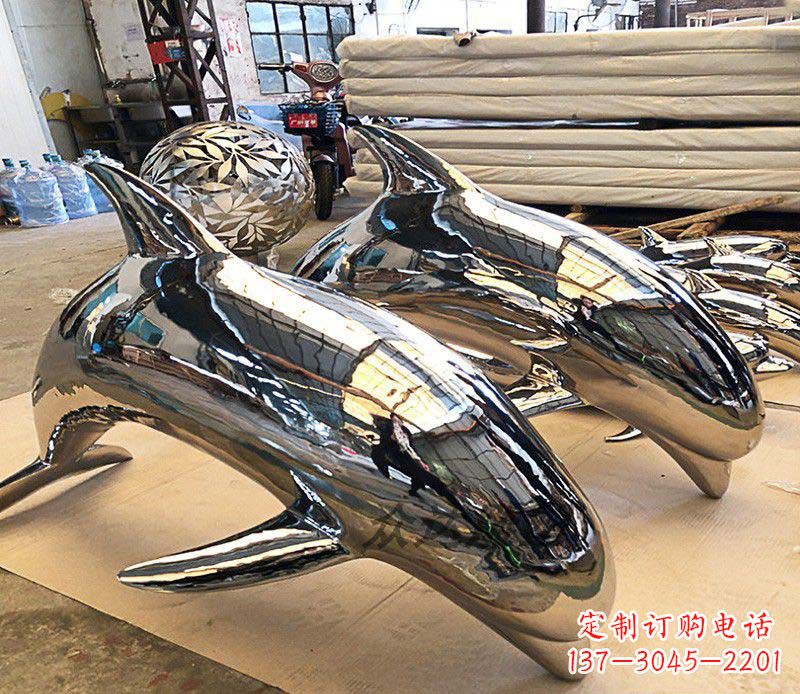 温州不锈钢海豚雕塑1