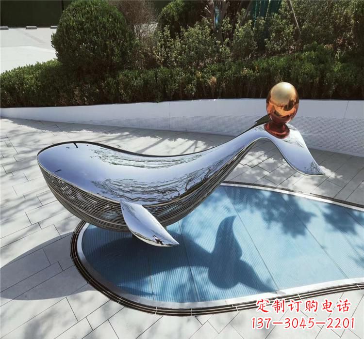 温州不锈钢海豚精美的雕塑作品