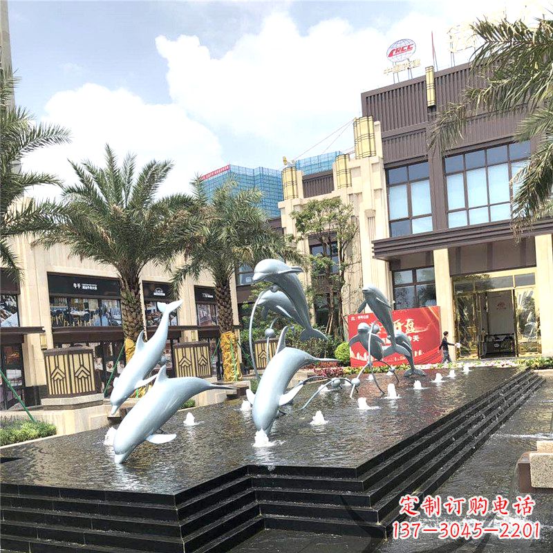 温州精美海豚喷泉,点缀城市企业街道
