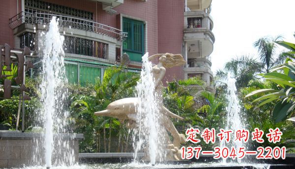 温州不锈钢海豚喷泉雕塑