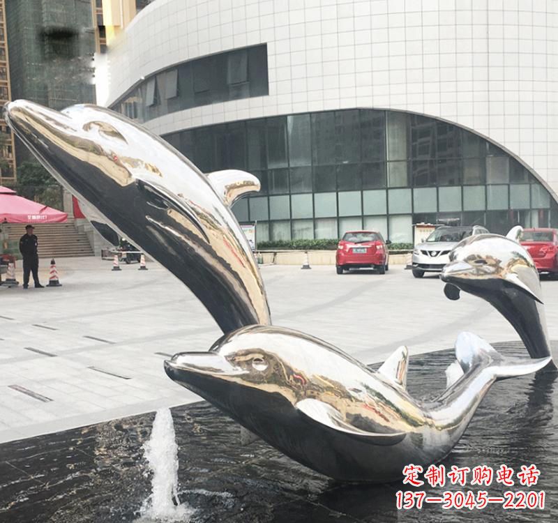 温州不锈钢海豚造型雕塑