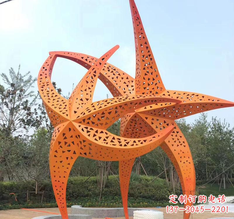 温州不锈钢海星海洋动物雕塑