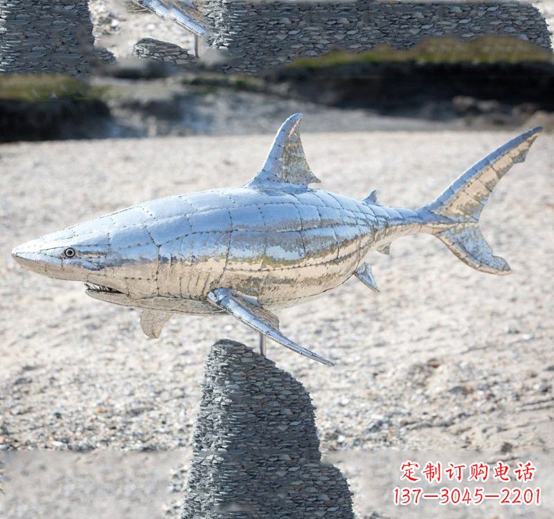 温州不锈钢海洋公园鲨鱼动物雕塑