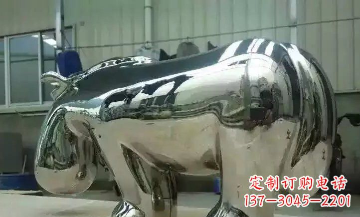 温州不锈钢河马雕塑 (2)