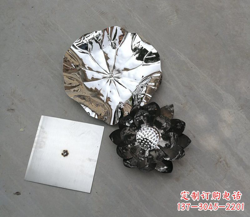 温州不锈钢荷花荷叶公园雕塑