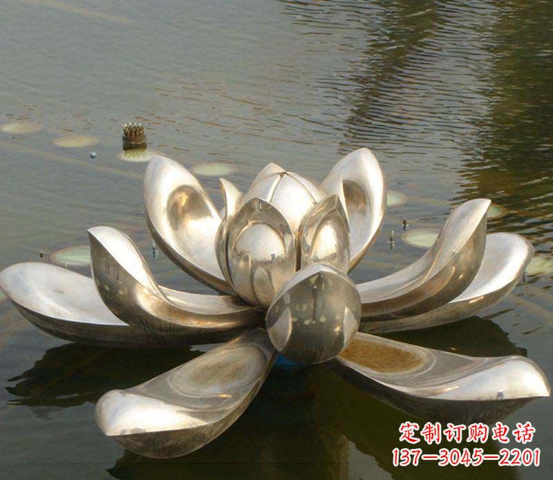 温州不锈钢荷花景观雕塑 (2)