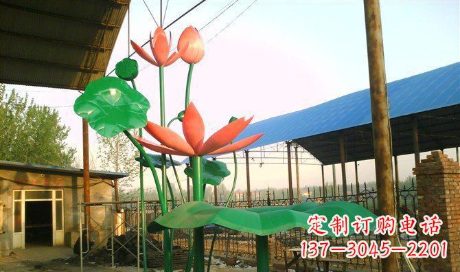 温州不锈钢荷花荷叶景观雕塑