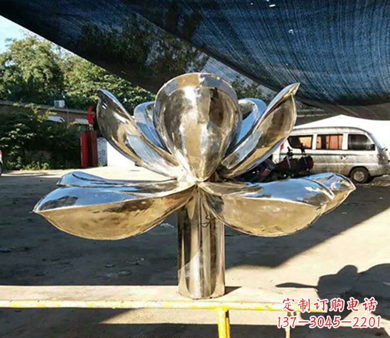 温州不锈钢荷花雕塑——彰显小区景观之美