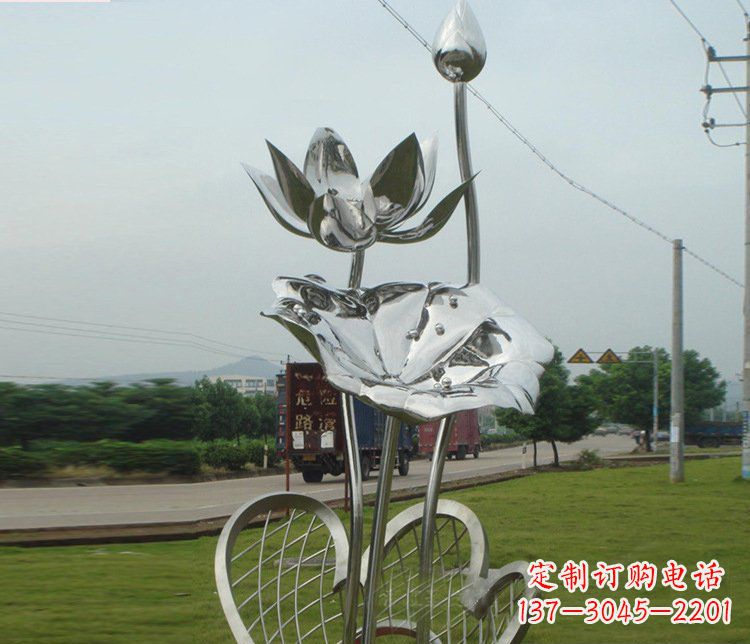 温州精美不锈钢荷叶雕塑