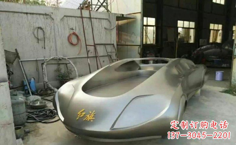 温州不锈钢红旗轿车公园景观雕塑
