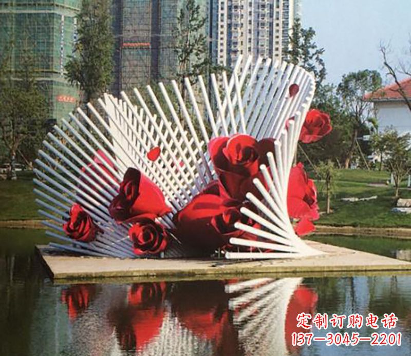 温州不锈钢玫瑰雕塑——美丽的艺术之作
