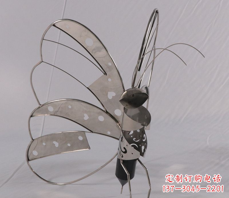 温州不锈钢蝴蝶细节雕塑