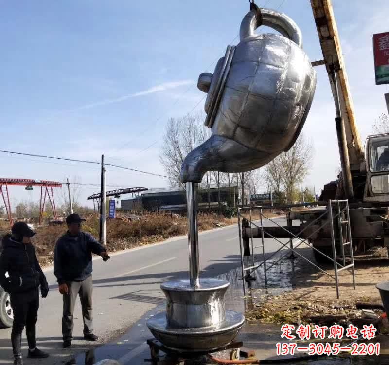 温州不锈钢户外茶壶雕塑