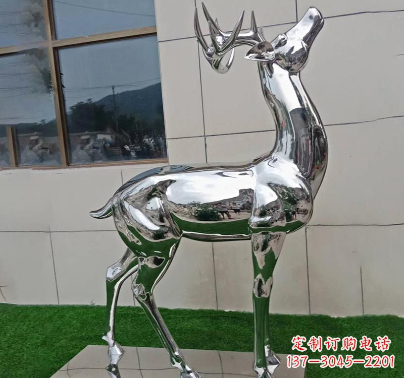 温州不锈钢户外动物鹿雕塑