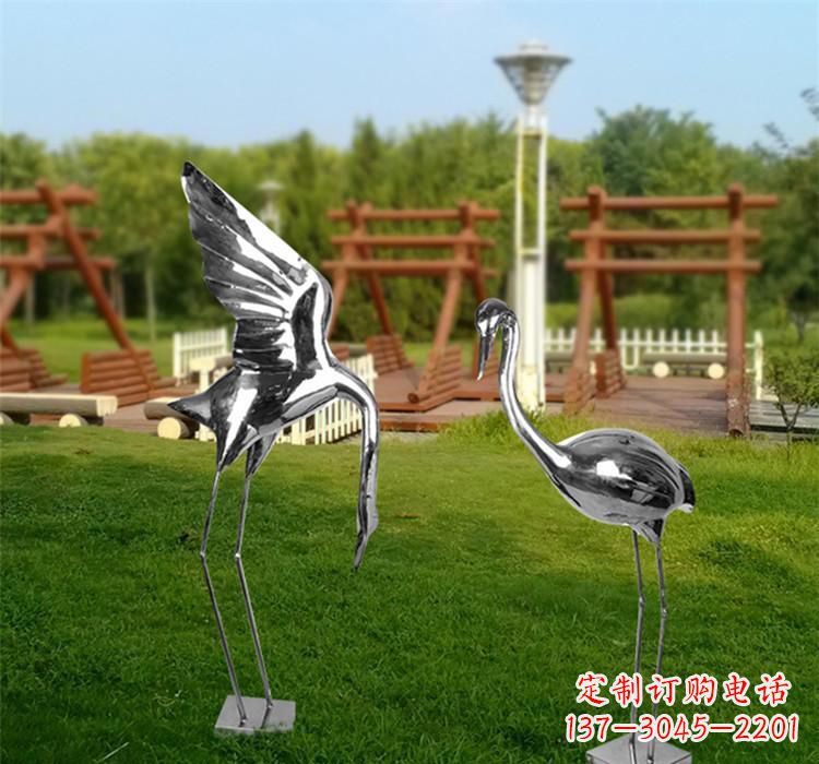 温州不锈钢仙鹤雕塑艺术精美、气质高雅