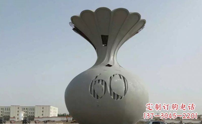 温州不锈钢花篮雕塑 (2)