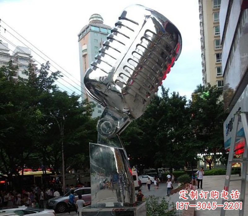 温州不锈钢话筒雕塑