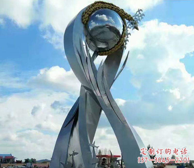 温州不锈钢环球和平鸽雕塑