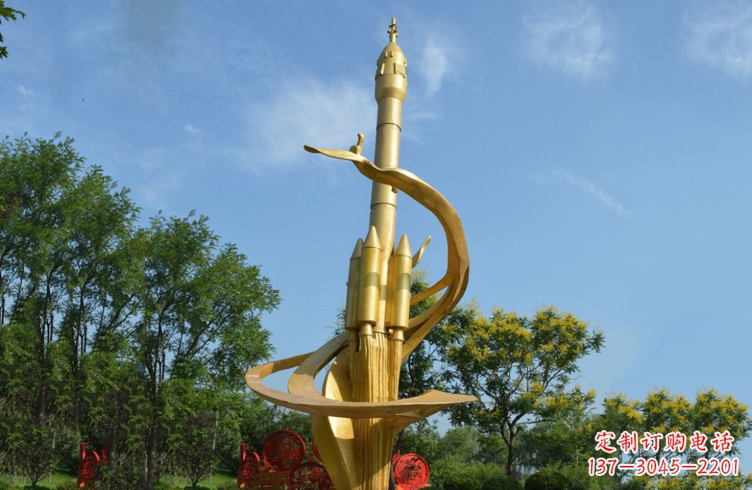 温州火箭飞向蓝天不锈钢火箭广场景观雕塑